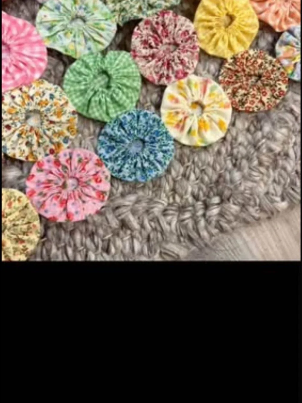 Handmade Multicolor Crochet Yo-Yo Throw Blanket - Home Bedding